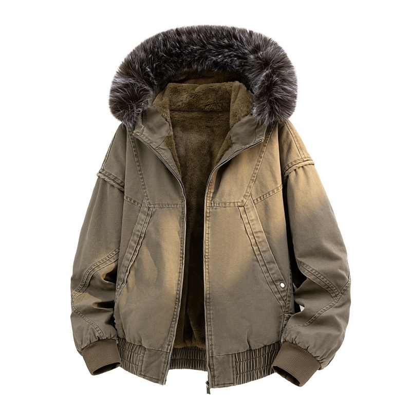 High-end Fur Collar Hooded Par - Streetwear High End Brand review and price