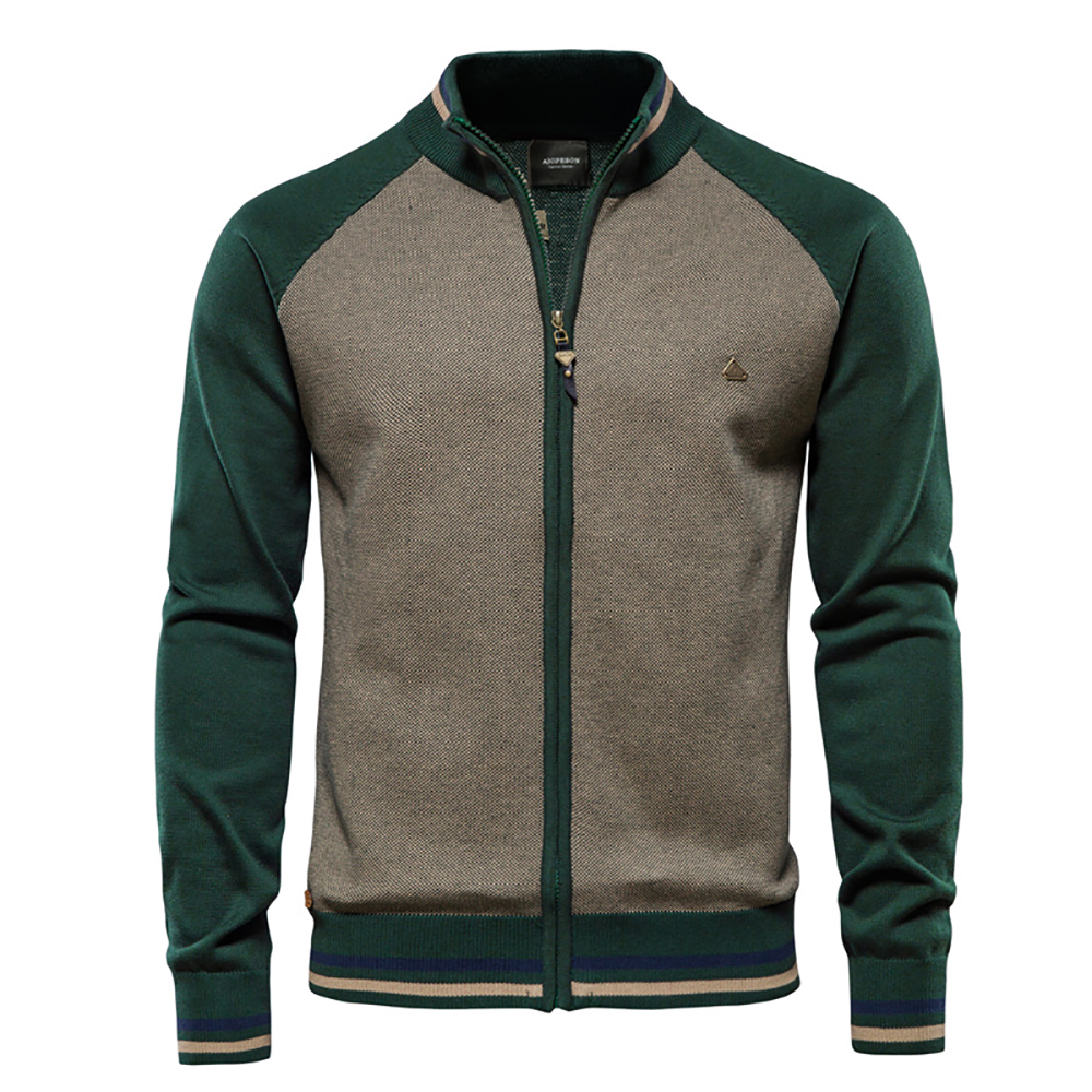 AIOPESON Spliced Cardigan Men  - Streetwear Brand Jacket review and price