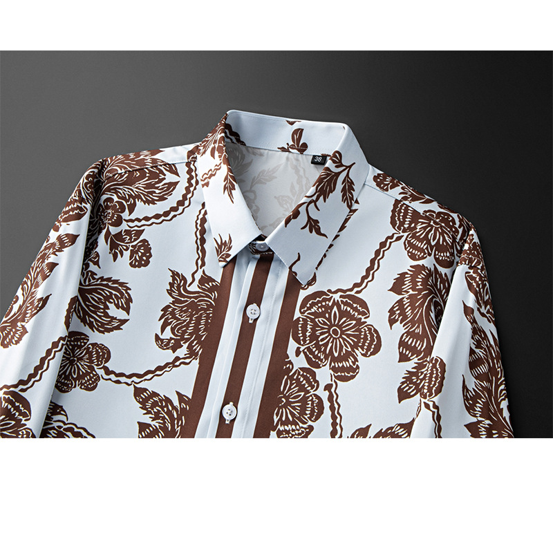 Brand Flower Printed Men's Shi - Streetwear Brand With Flowers review and price
