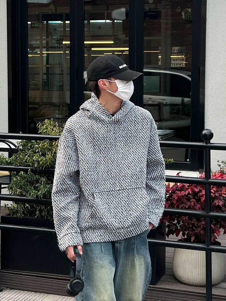 American Retro Knitted Hoodie  - Streetwear Brand With Flowers review and price