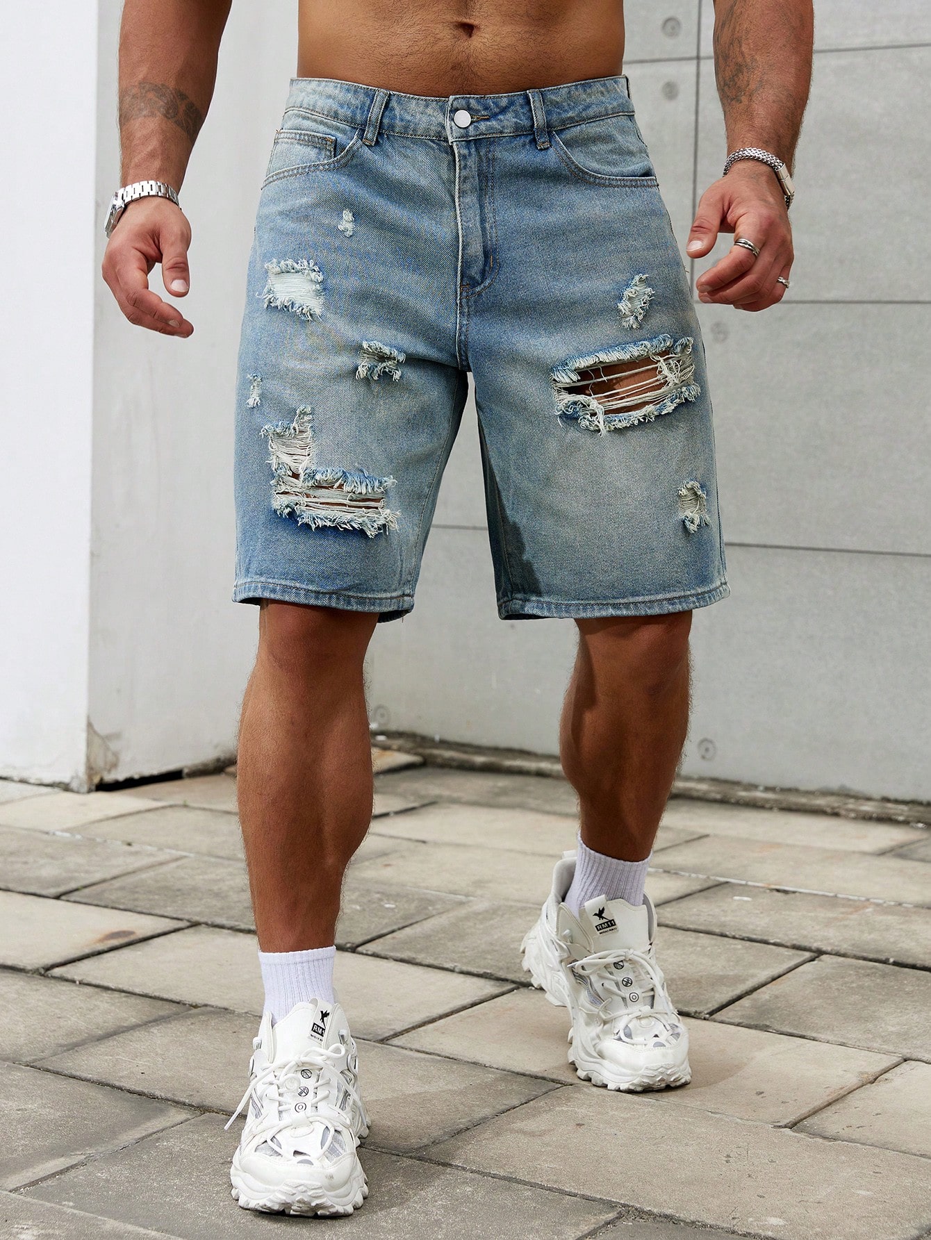 New Fashion Mens Ripped Short  - Streetwear Brand Jacket review and price