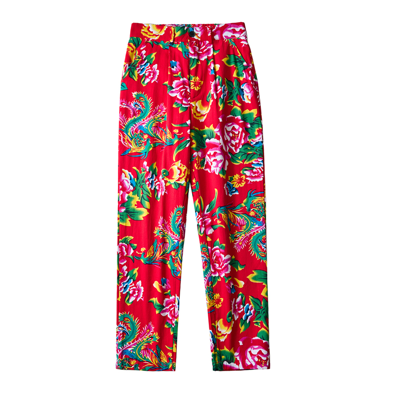 Men Chinese Style Popular Pant - Streetwear Brand With Flowers review and price